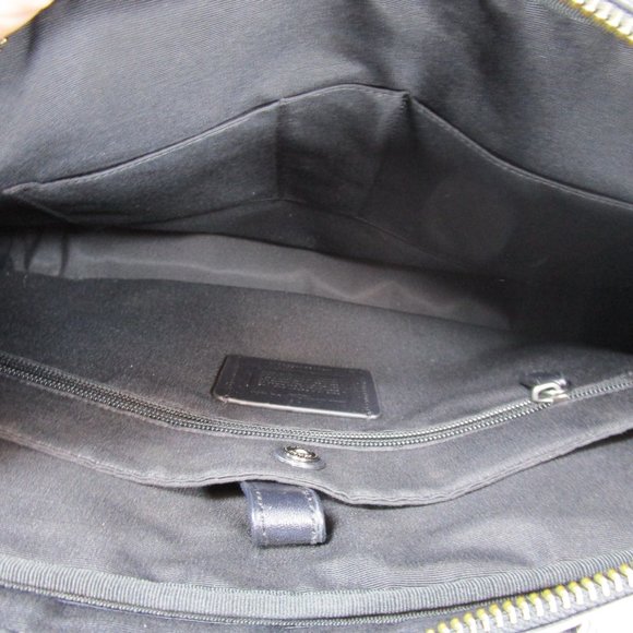 Coach Briefcase Bag Perry Slim Monogram Logo Brown Coated Canvas - Picture 8 of 11